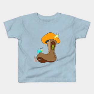 Kawaii Shoe house and cute bugs Kids T-Shirt